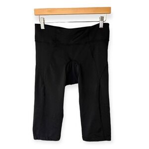 ATHLETA Padded Spin Knicker Cycling Capri Pants Women’s Black Gray Size Medium